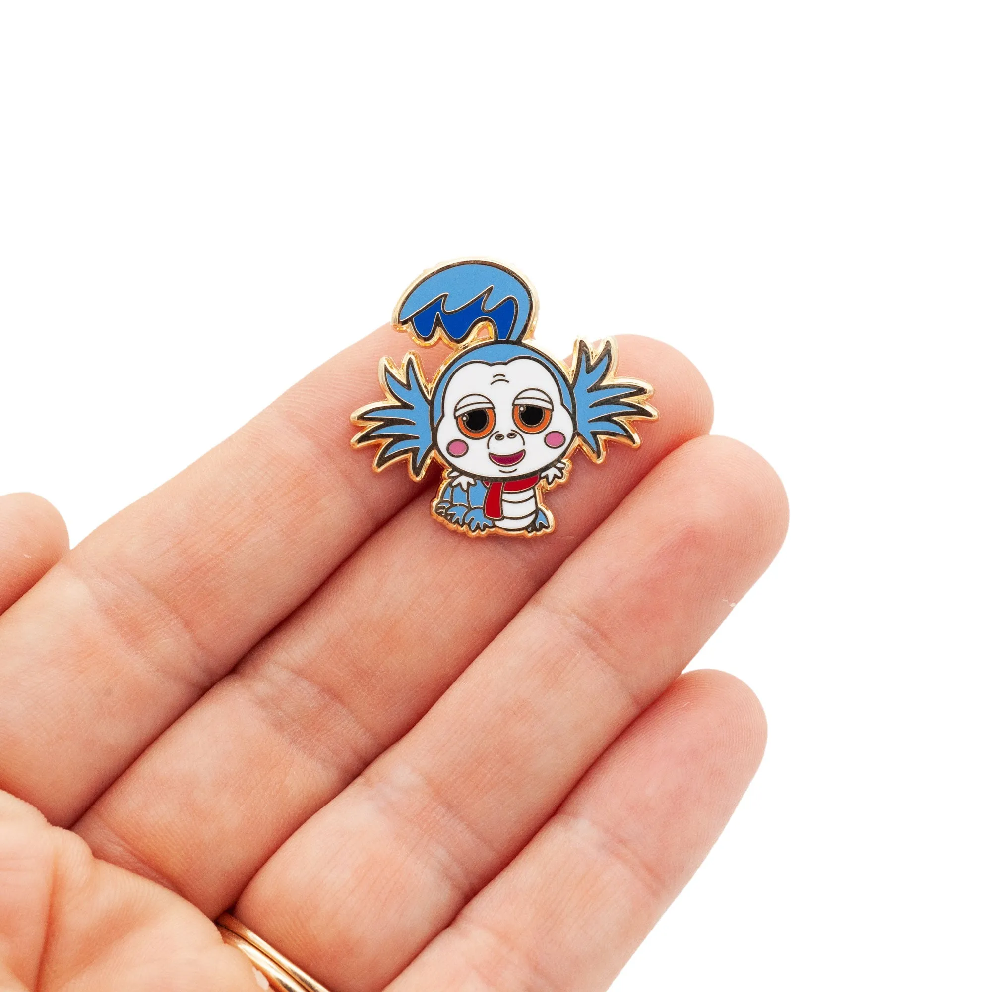 The Worm and Teacup Enamel Pins with Removable Chains