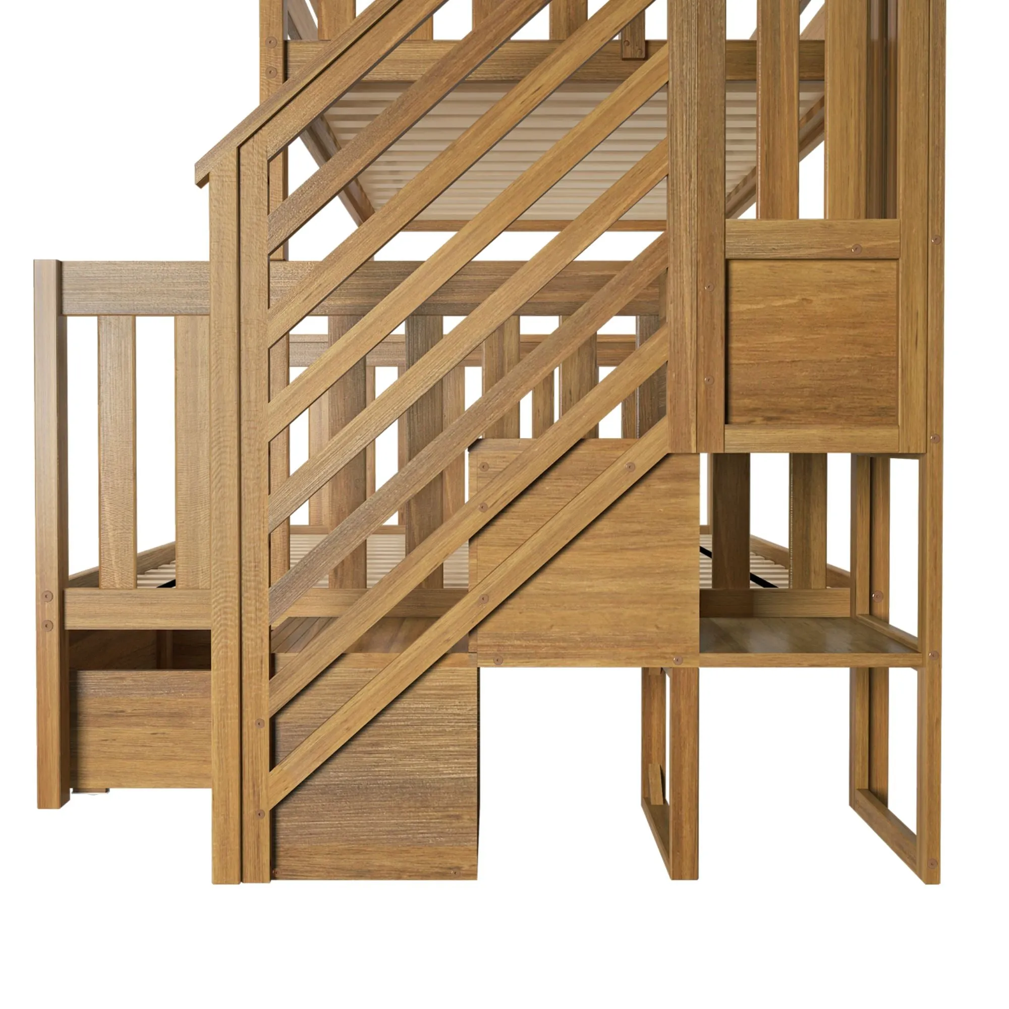 Twin Over Full Bunk Bed With Stairs & Storage Drawers