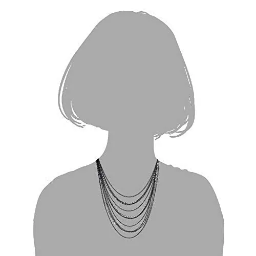 Waterfall Multi-Strand Chains Statement Collar Necklace with Rhinestones Chains, Dress