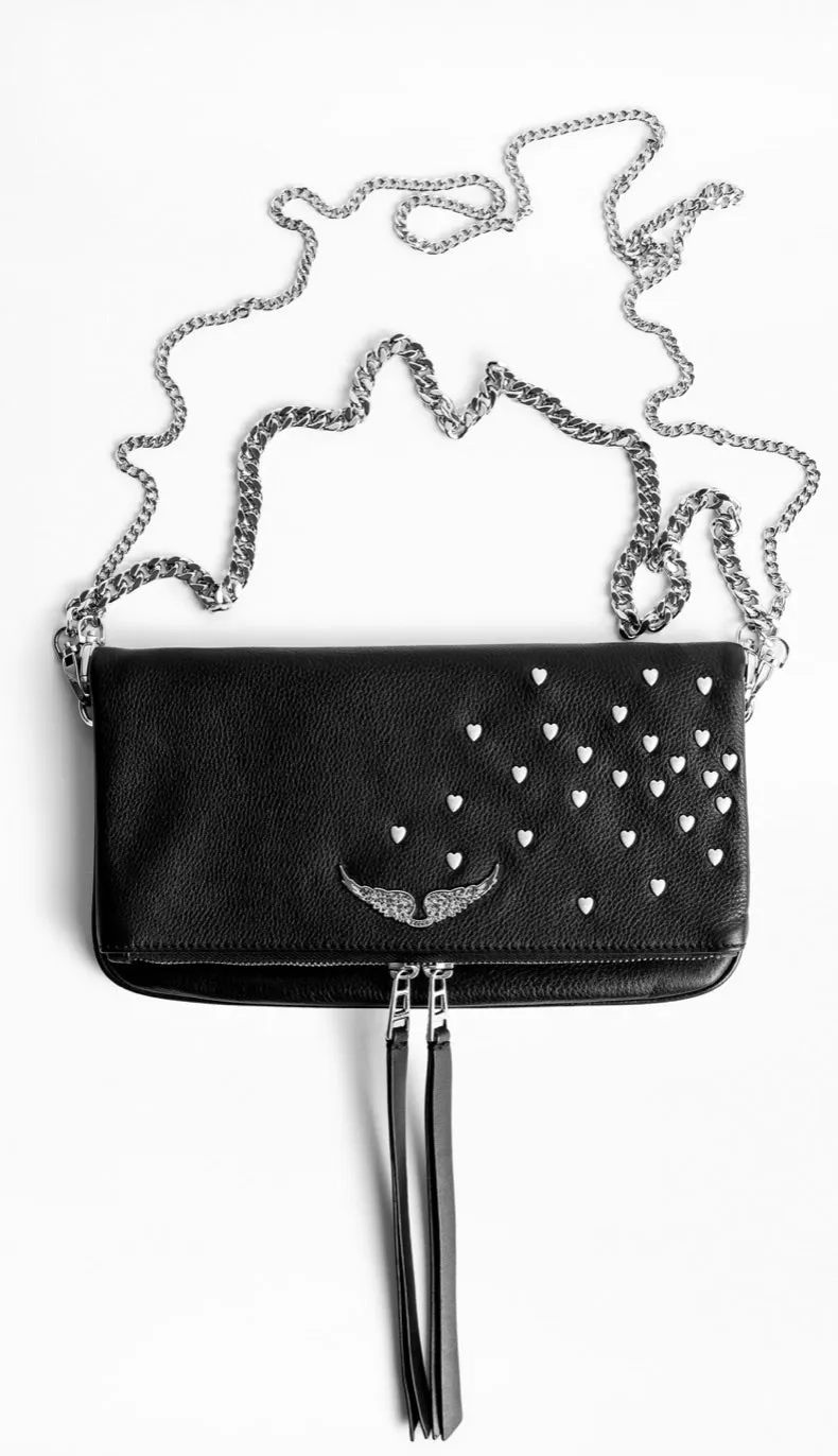 Zadig & Voltaire rock nano heart grained purse